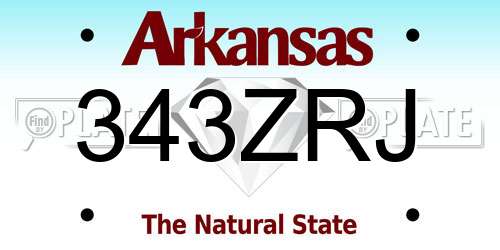 343ZRJ Arkansas License Plate