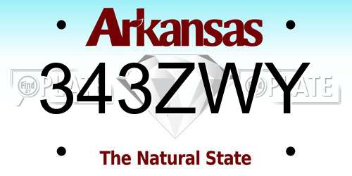 343ZWY Arkansas License Plate