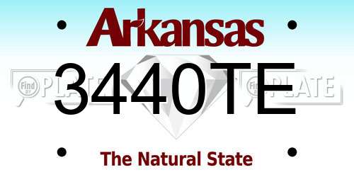 3440TE Arkansas License Plate
