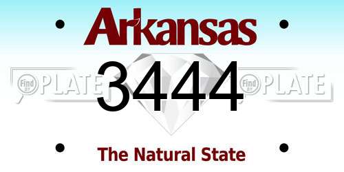 3444 Arkansas License Plate