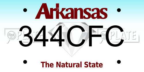 344CFC Arkansas License Plate