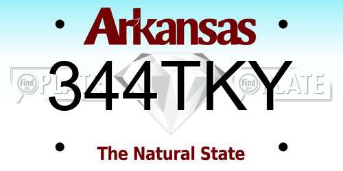 344TKY Arkansas License Plate