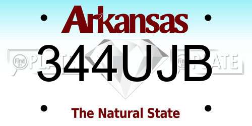 344UJB Arkansas License Plate