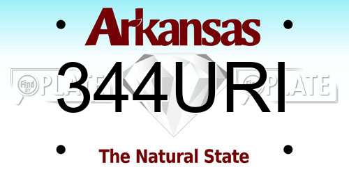 344URI Arkansas License Plate