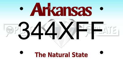 344XFF Arkansas License Plate