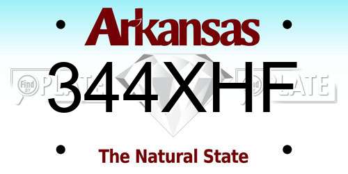 344XHF Arkansas License Plate