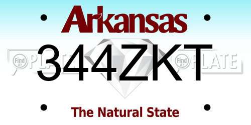 344ZKT Arkansas License Plate
