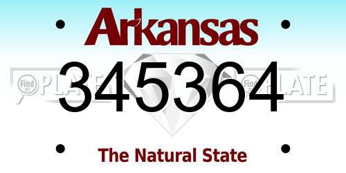345364 Arkansas License Plate