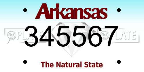 345567 Arkansas License Plate