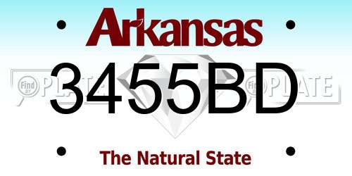 3455BD Arkansas License Plate