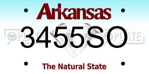 3455SO Arkansas License Plate