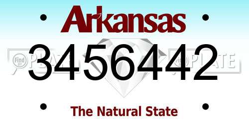 3456442 Arkansas License Plate