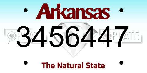 3456447 Arkansas License Plate