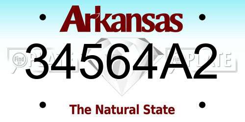 34564A2 Arkansas License Plate