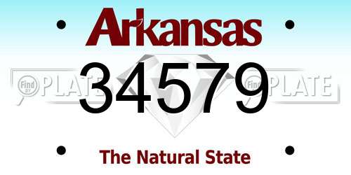 34579 Arkansas License Plate