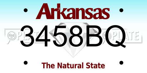 3458BQ Arkansas License Plate