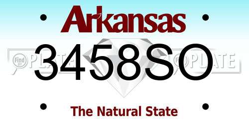 3458SO Arkansas License Plate