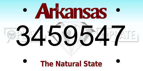 3459547 Arkansas License Plate