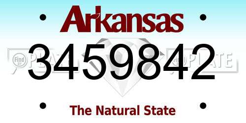 3459842 Arkansas License Plate