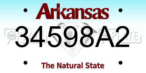 34598A2 Arkansas License Plate