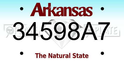 34598A7 Arkansas License Plate