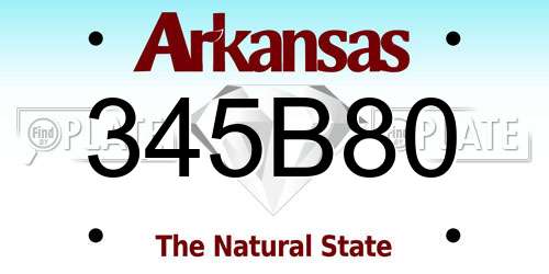 345B80 Arkansas License Plate