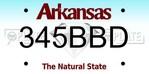 345BBD Arkansas License Plate