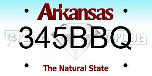 345BBQ Arkansas License Plate