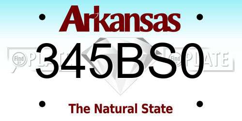 345BS0 Arkansas License Plate