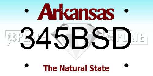 345BSD Arkansas License Plate