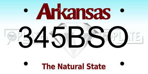 345BSO Arkansas License Plate
