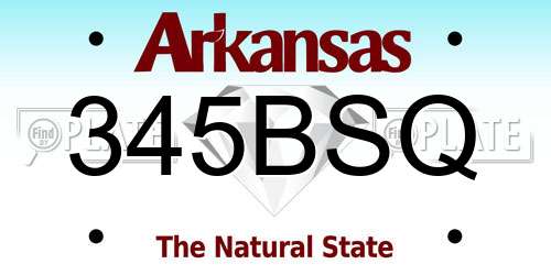 345BSQ Arkansas License Plate