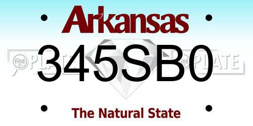 345SB0 Arkansas License Plate