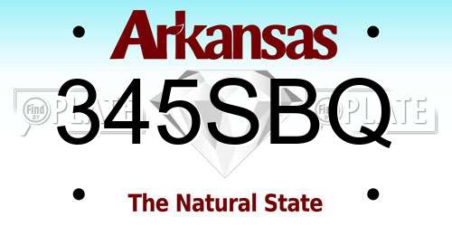 345SBQ Arkansas License Plate