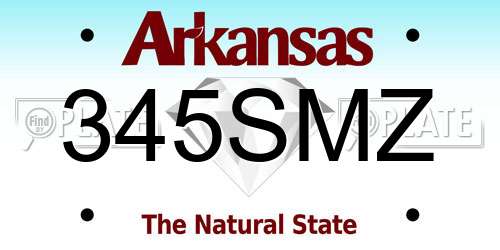 345SMZ Arkansas License Plate