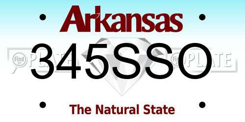 345SSO Arkansas License Plate
