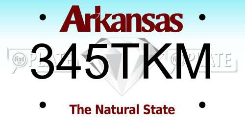 345TKM Arkansas License Plate
