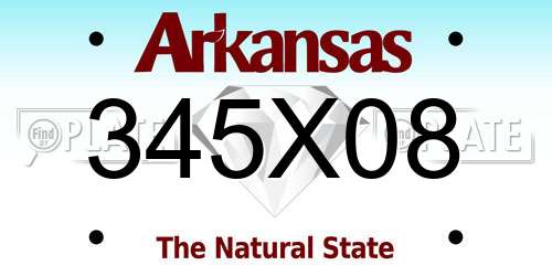 345X08 Arkansas License Plate
