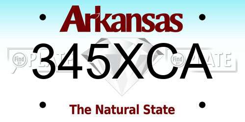 345XCA Arkansas License Plate