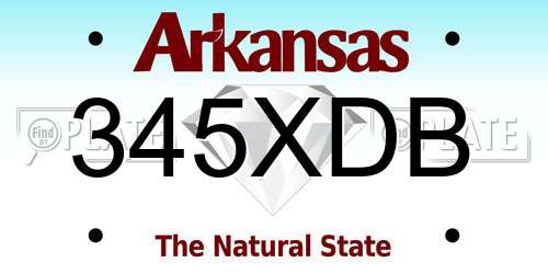 345XDB Arkansas License Plate