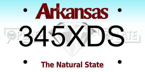 345XDS Arkansas License Plate