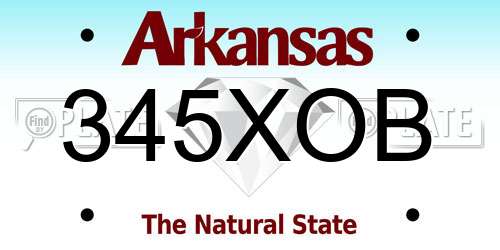 345XOB Arkansas License Plate