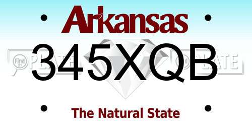 345XQB Arkansas License Plate
