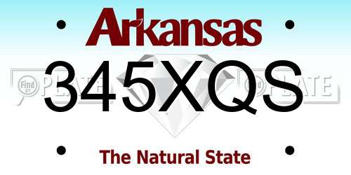 345XQS Arkansas License Plate
