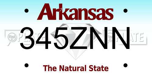 345ZNN Arkansas License Plate