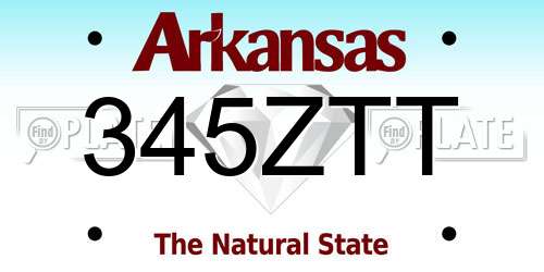 345ZTT Arkansas License Plate