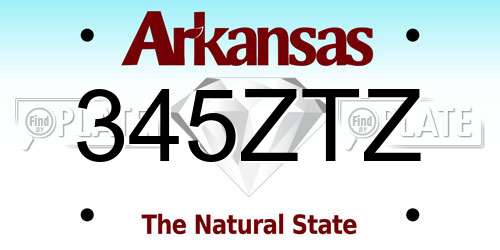 345ZTZ Arkansas License Plate