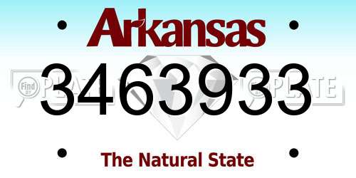 3463933 Arkansas License Plate