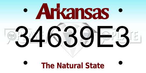 34639E3 Arkansas License Plate