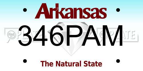 346PAM Arkansas License Plate